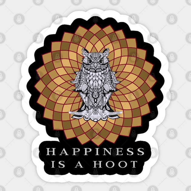 Happiness is a hoot Sticker by John Byrne